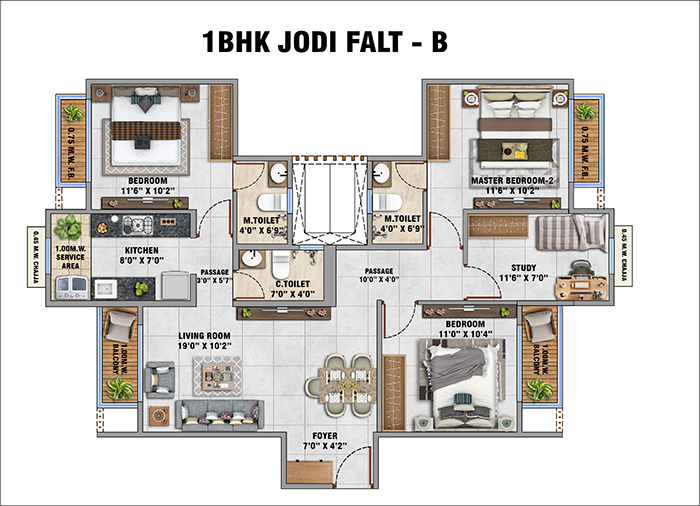Grand Kausa City 1 bhk