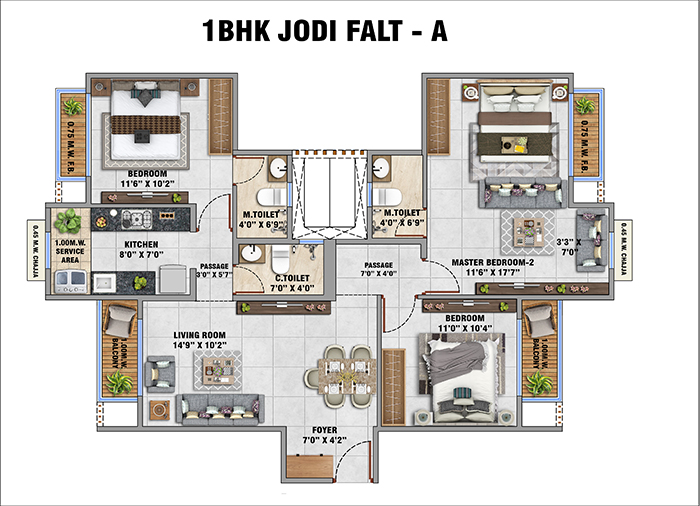 Grand Kausa City 1 bhk